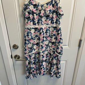 BCBG Floral Ruffle Dress
